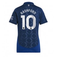 Camisa de Futebol Manchester United Marcus Rashford #10 Equipamento Secundário Mulheres 2024-25 Manga Curta